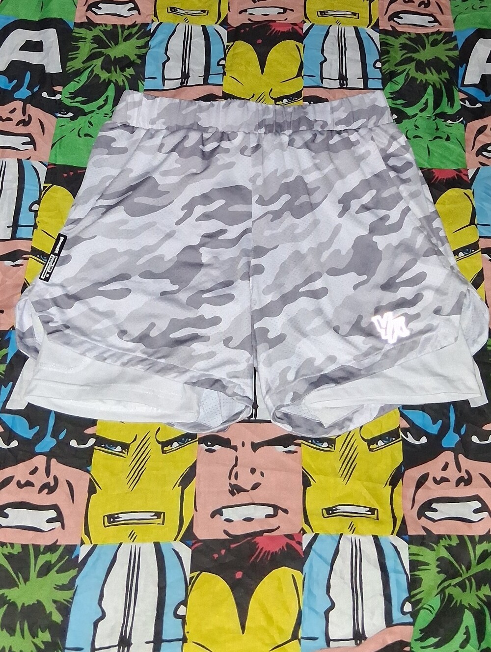YoungLA Active Lined Compression Gym Running Shorts Camo Young LA